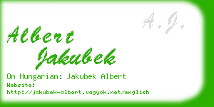 albert jakubek business card